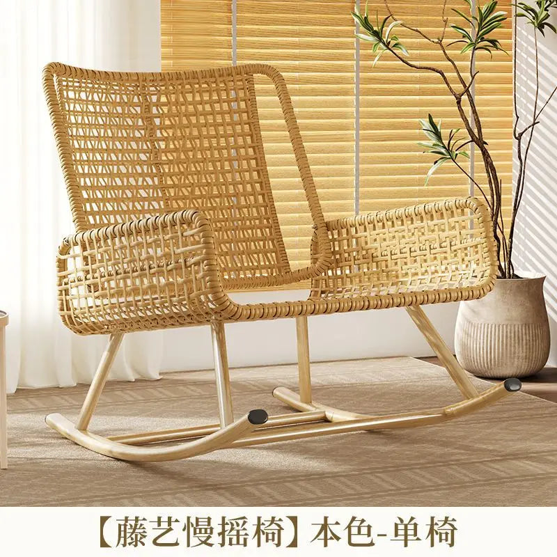 Afralia™ Rattan Rocking Chair: Comfortable and Stylish Lounge Sofa for Carefree Living