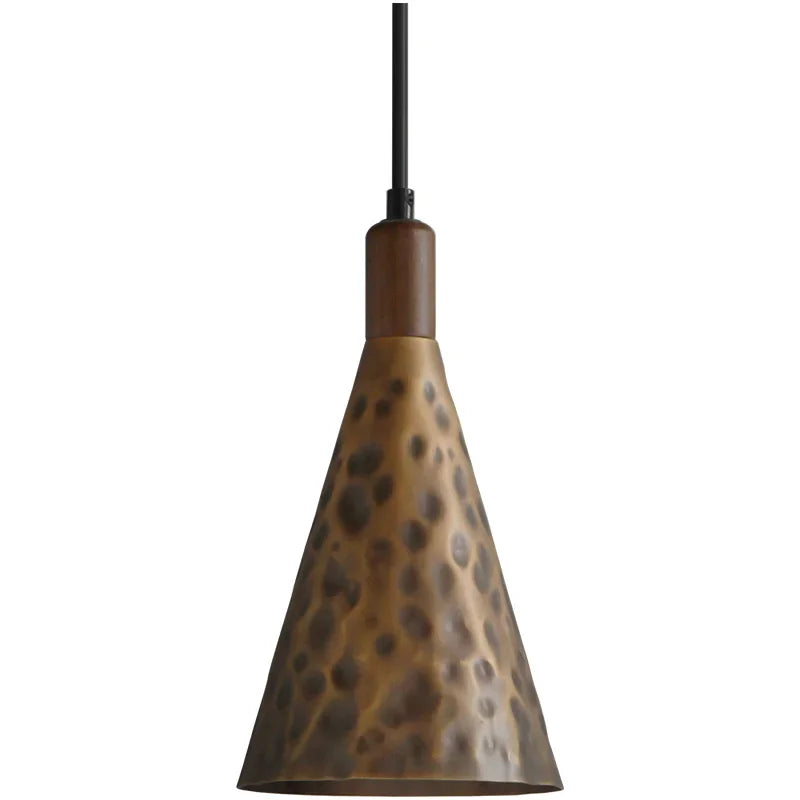 Afralia™ Vintage Walnut Copper Pendant Light for Kitchen Dining Room Bedside