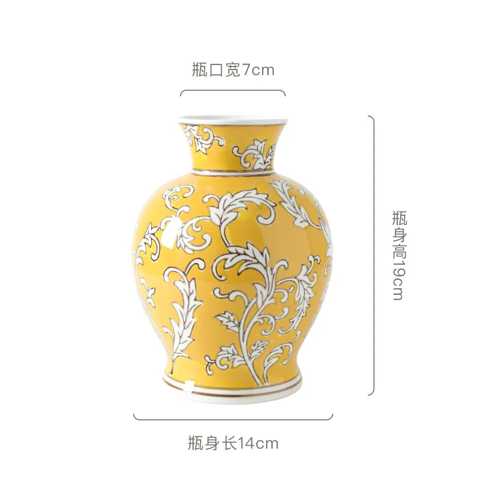 Afralia™ Blue White Porcelain Vase Chinese Retro Home Decor Flower Vase