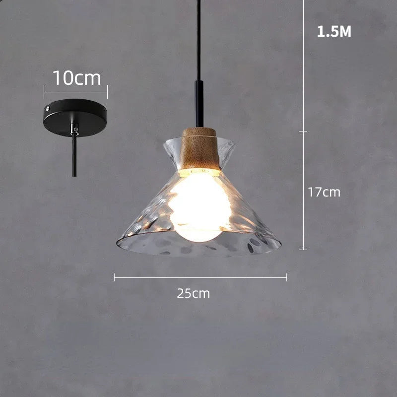 Afralia™ Clear Glass Pendant Lamp with LED Lights for Home Decor