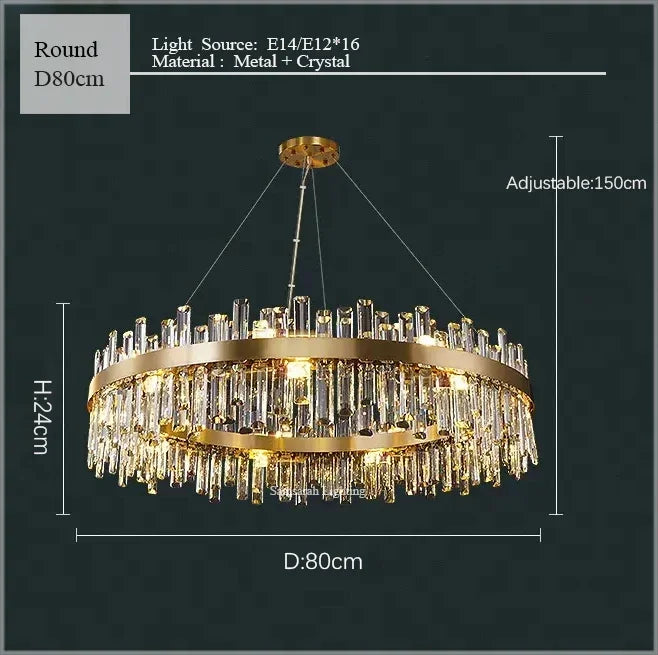 Afralia™ Crystal LED Chandelier for Luxurious Living & Dining Spaces