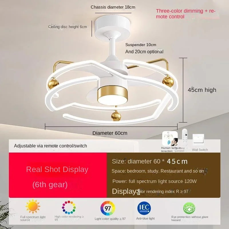 Afralia™ Cream Bedroom Ceiling Fan Light with Remote Control, Elegant Bedroom Lamp Fixtures