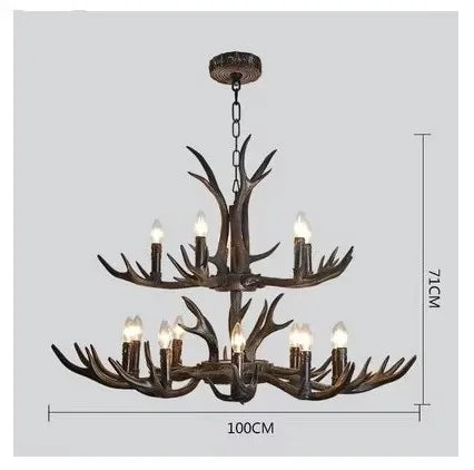 Afralia™ Retro Nordic Antlers Pendant Lamp for Home and Clothing Store