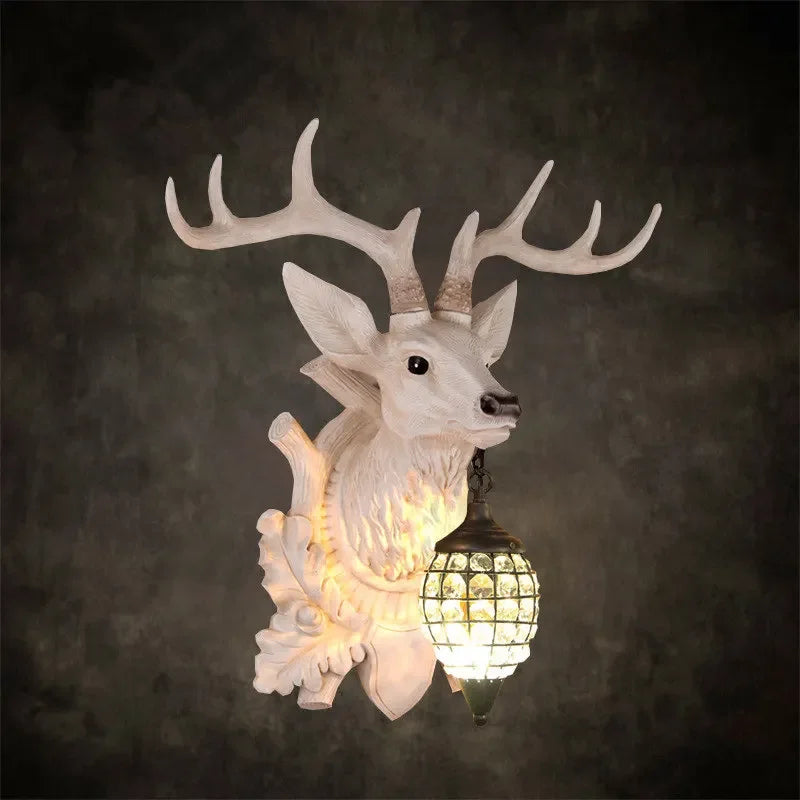 Afralia™ Nordic Deer Antler Wall Lamp for Bedroom Living Room LED Wall Sconce Home Decor