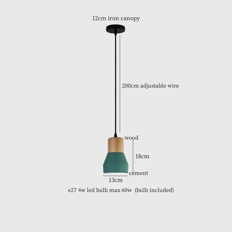 Afralia™ Cement LED Pendant Lamp Industrial Decor Bedroom Living Room Bar Cafe