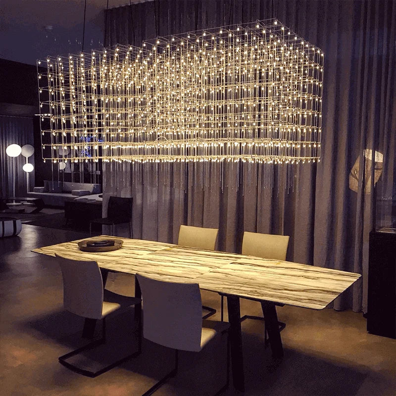 Afralia™ Cosmos Chandelier: Nordic Silver Firefly Light for Luxe Living & Dining Rooms