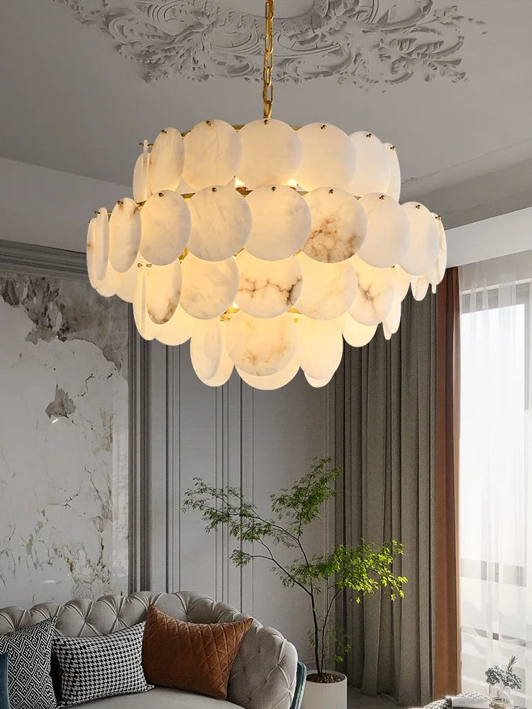 Afralia™ Marble Design Modern Chandelier for Living Room Bedroom Dining Ceiling Light