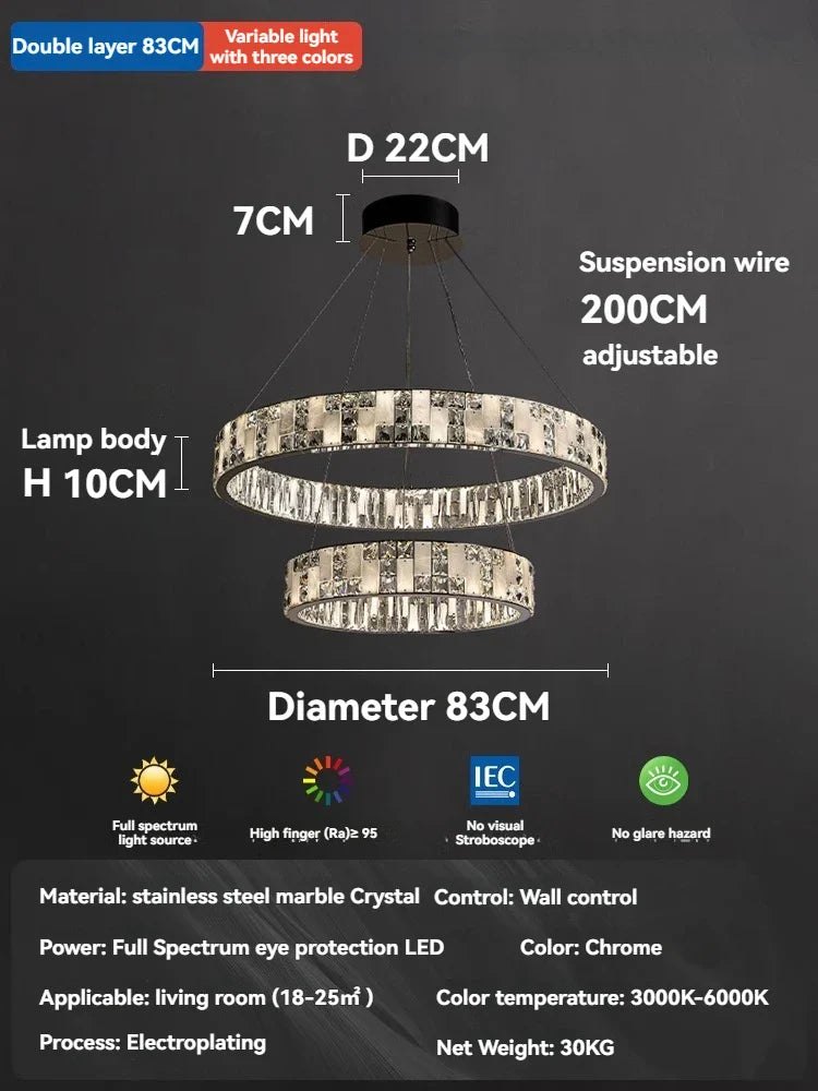 Afralia™ Black Acrylic and Crystal Chandelier for Living Room Decor