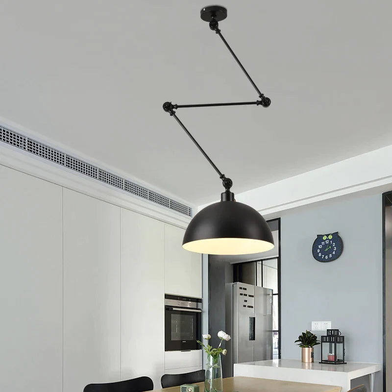 Afralia™ Adjustable Long Arm Pendant Light for Living Room Bedroom Dining Room