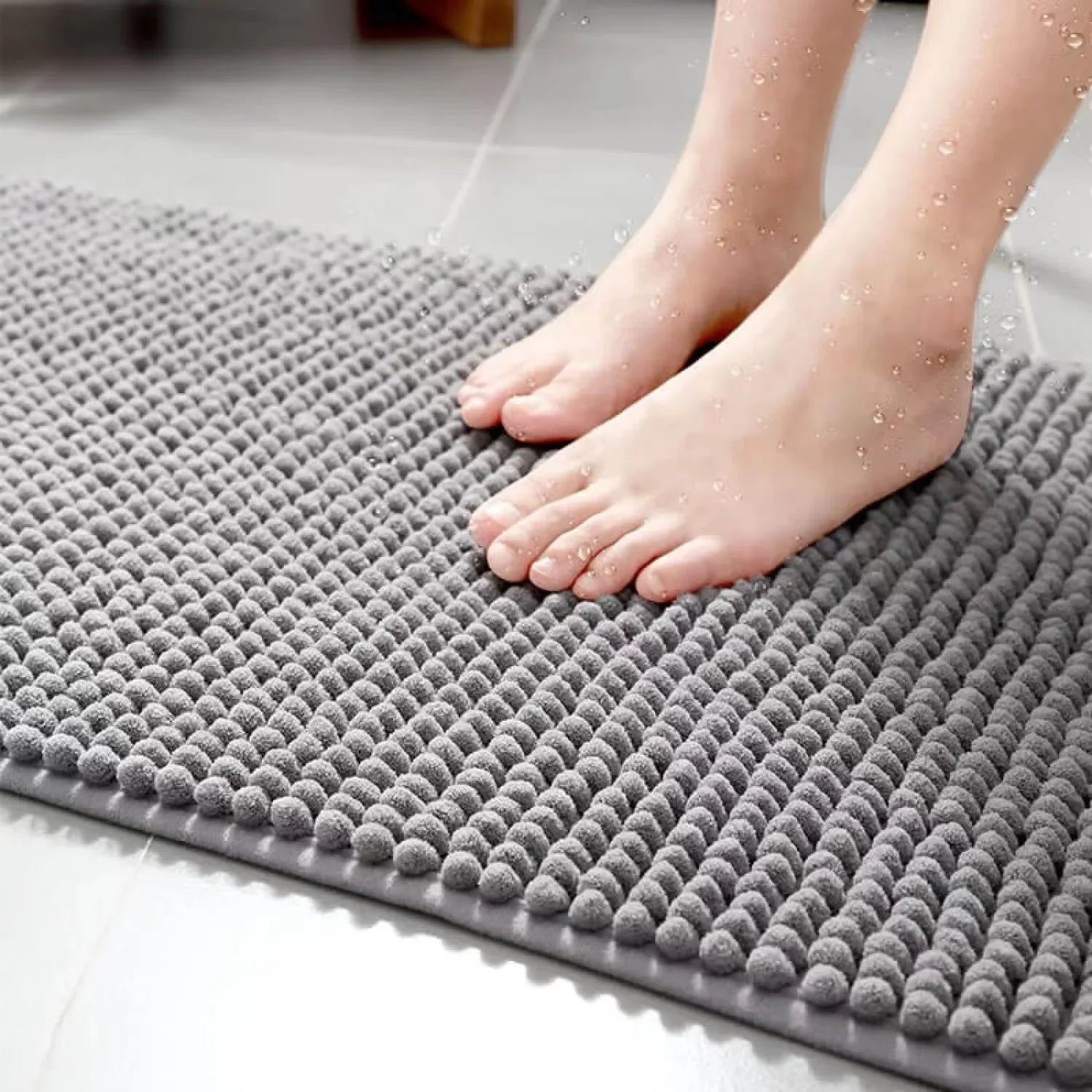 Afralia™ Soft Anti-Skid Bathroom Mat, Absorbent & Quick Drying Chenille Carpet