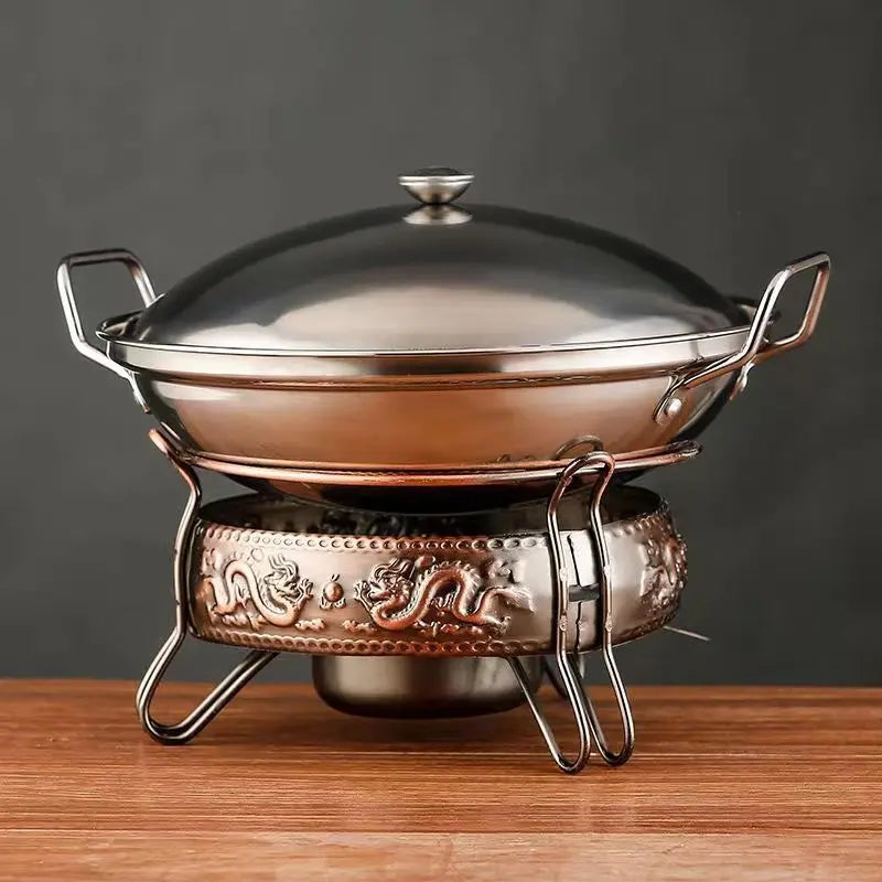 Afralia™ Portable Hot Pot Stove Set - Outdoor Restaurant Tableware, Solid-Liquid Cookware Parts