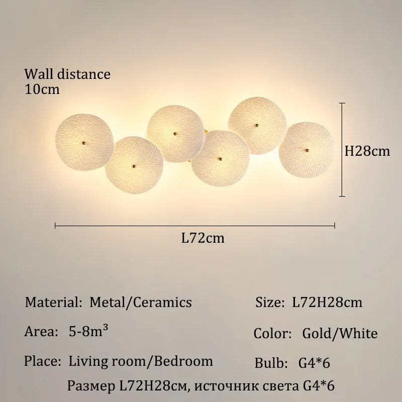 Afralia™ Modern Ceramics Wall Sconces LED Lights for Home Living Room Decor