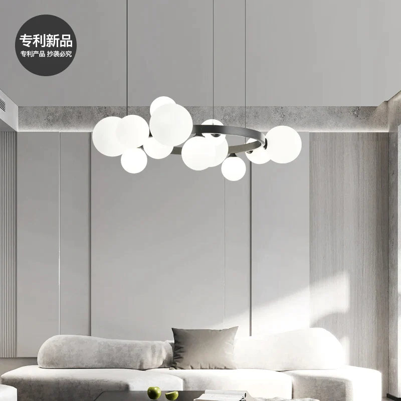 Afralia™ Circle Chandelier: Magic Bean Nordic Bedroom Bar Dining Room LED Lighting