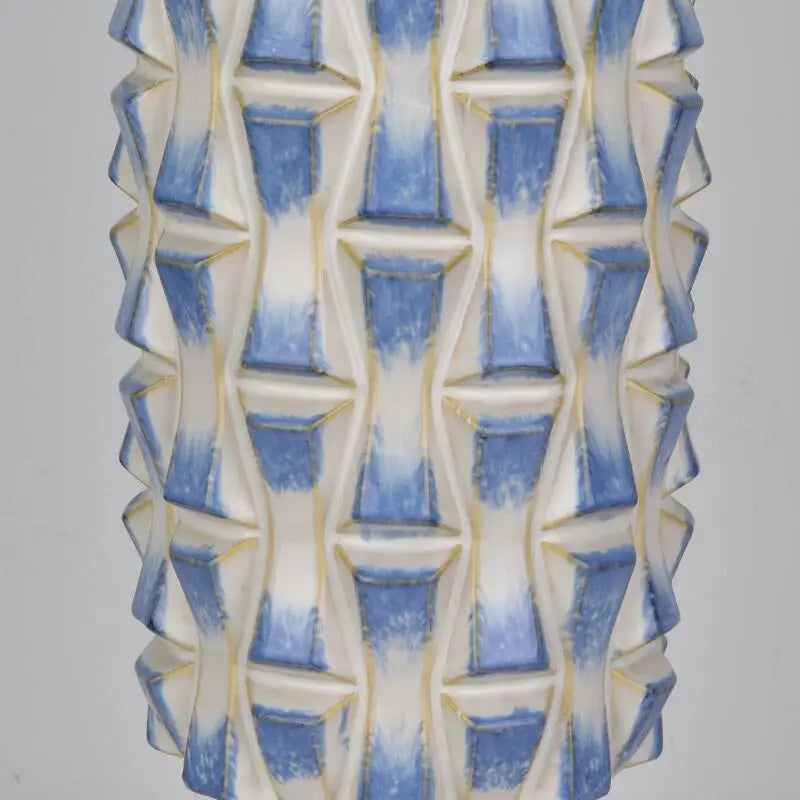 Afralia™ Prismatic Blue Ceramic Table Lamp for Elegant Living Room and Bedroom Decor