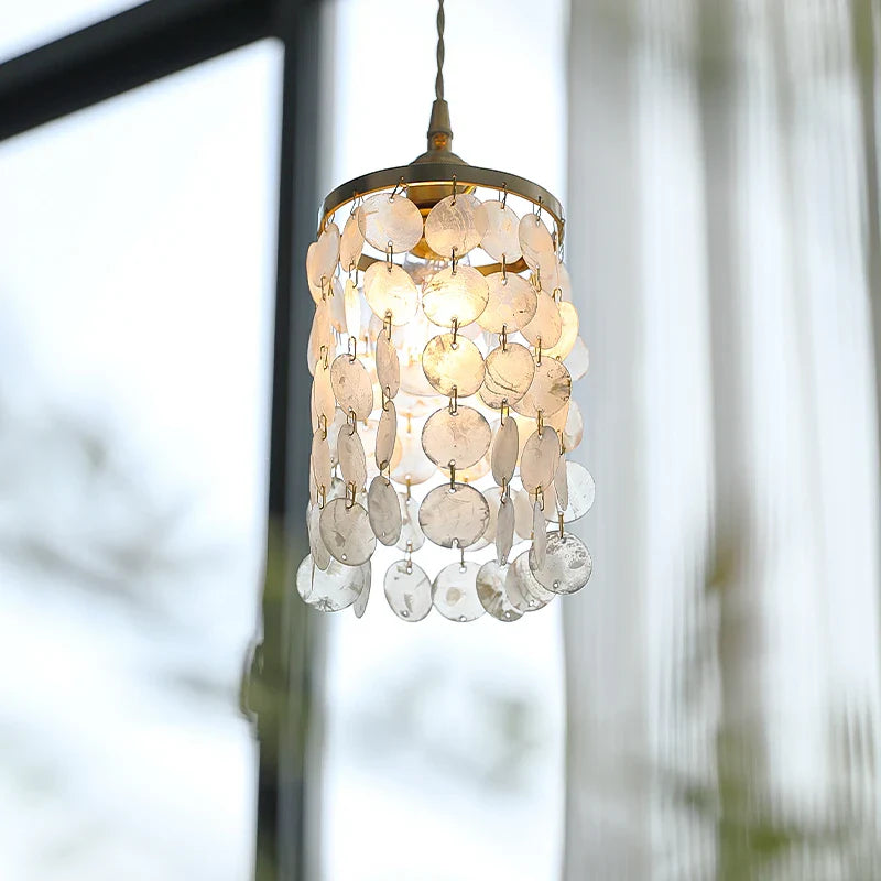 Afralia™ Romantic Shell LED Pendant Light Fixture for Modern Decor