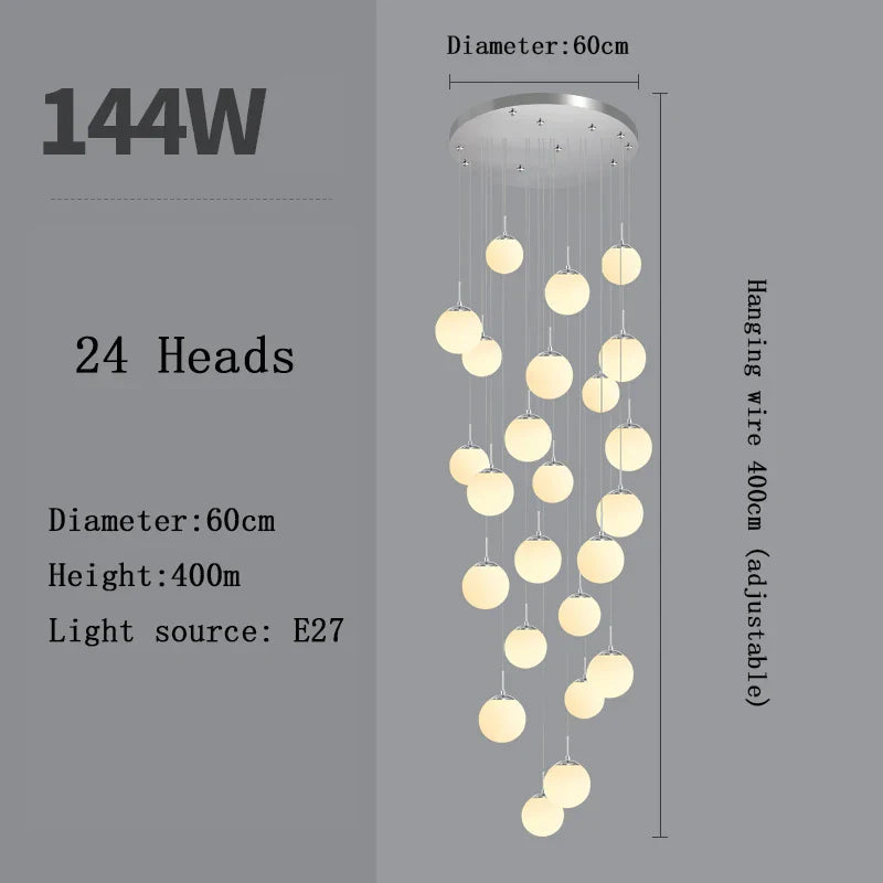 Afralia™ Nordic LED Glass Chandelier for Modern Living Spaces