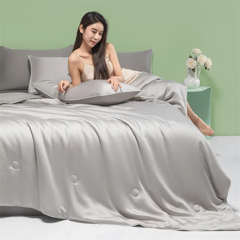 Afralia™ Cool Feel Summer Quilt: Grade A Ice, Extra Soft, Quick Drying Quilted Blanket