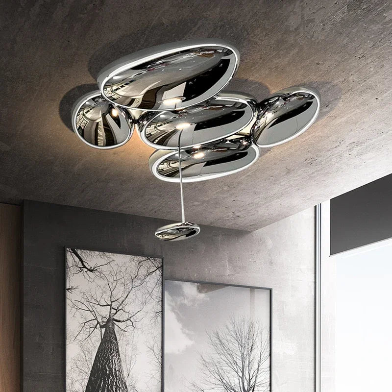 Afralia™ Modern Cobblestone LED Ceiling Chandelier for Living Room Bedroom Dining Home Décor