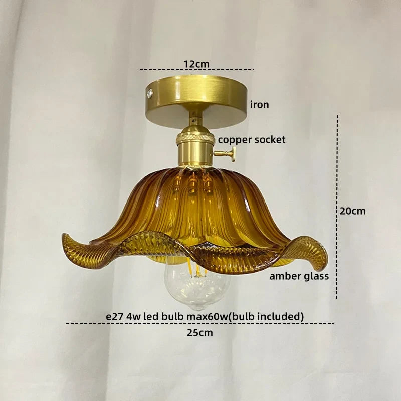 Afralia™ Glass Copper Nordic Ceiling Lamp for Living Room & Balcony.