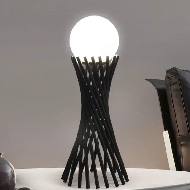 Afralia™ Small Waist Gold Bedside LED Desk Lamp - Nordic Modern Minimalist Design