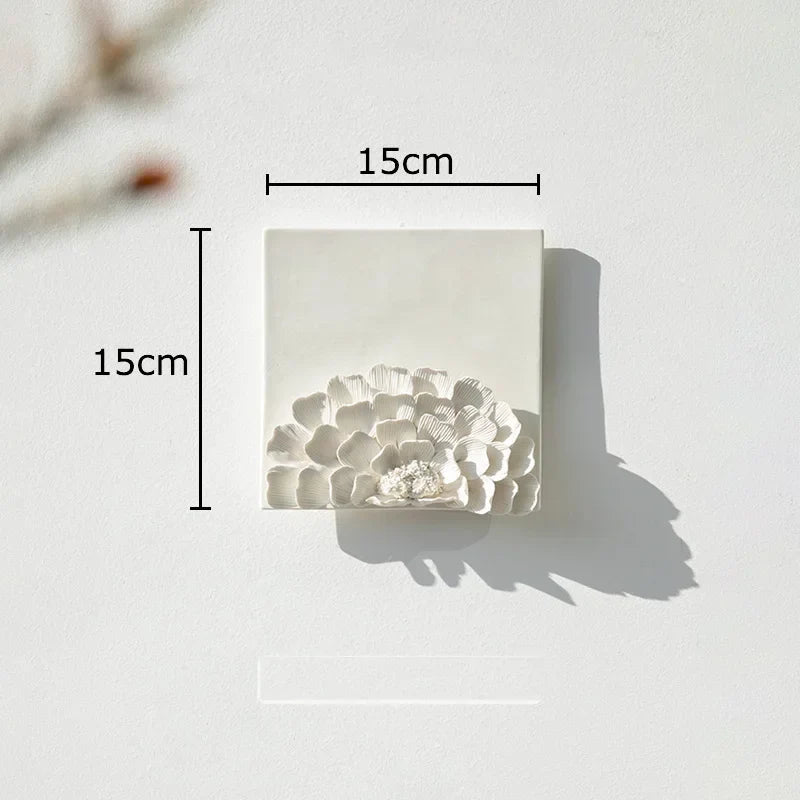 Afralia™ White Flower Wall Hanging: Artistic Living Room Decor & Floral Ornaments