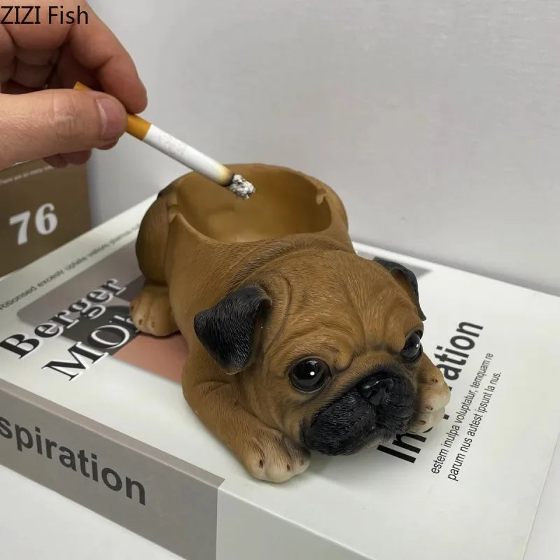 Afralia™ Kittens & Puppies Resin Ash Tray - Smoking Accessories for Office Table