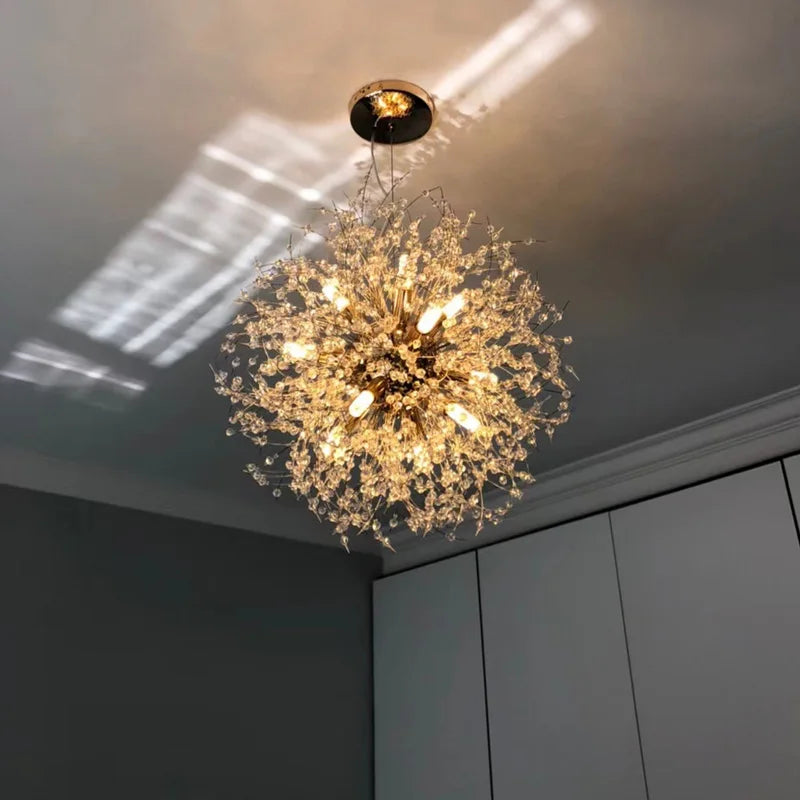 Afralia™ Dandelion Chandelier: Luxury Crystal Pendant Lamp for Living Room and Bedroom