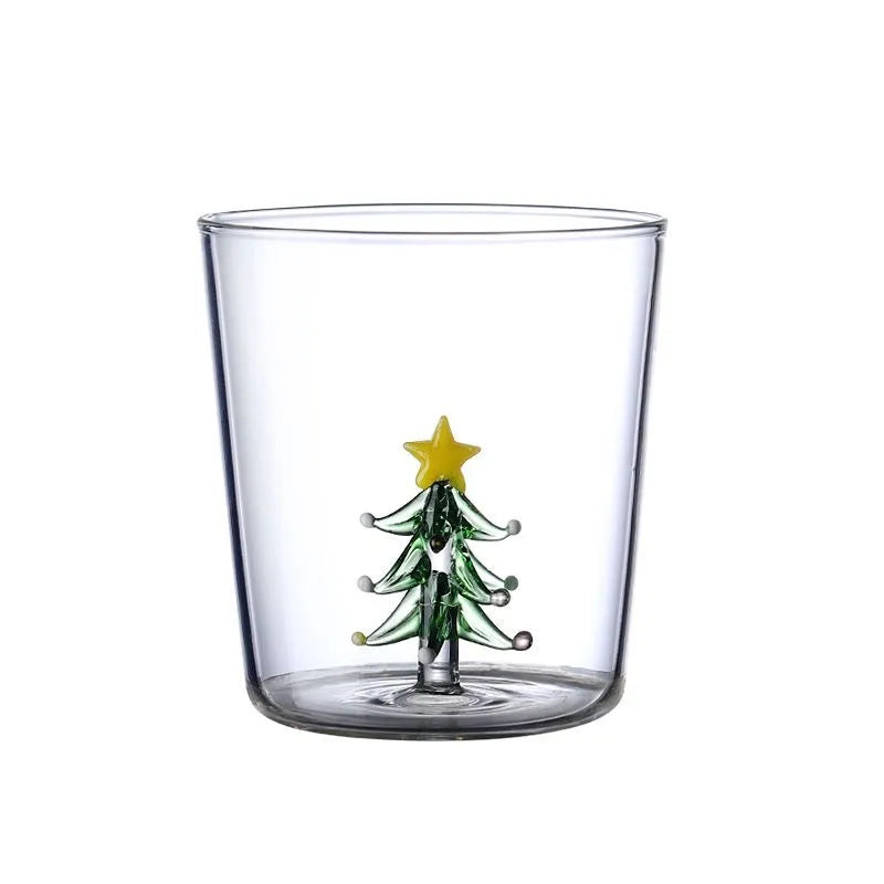 Afralia™ 300ml 3D Christmas Tree Wine Glass Cup - Elegant Holiday Gift Drinking Glass