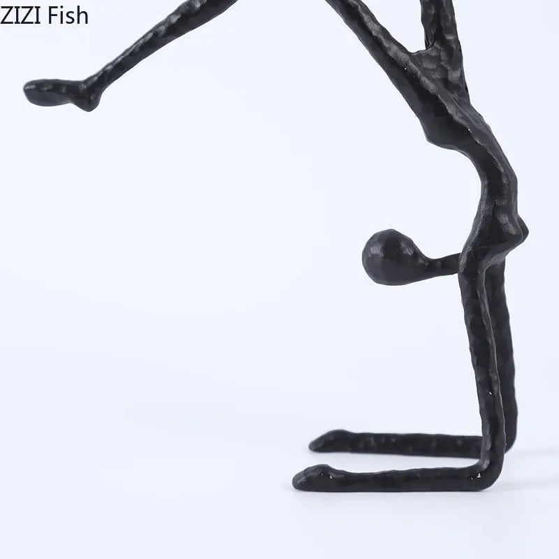 Afralia™ Yoga Gymnast Abstract Metal Sculpture Desk Decor Ornaments