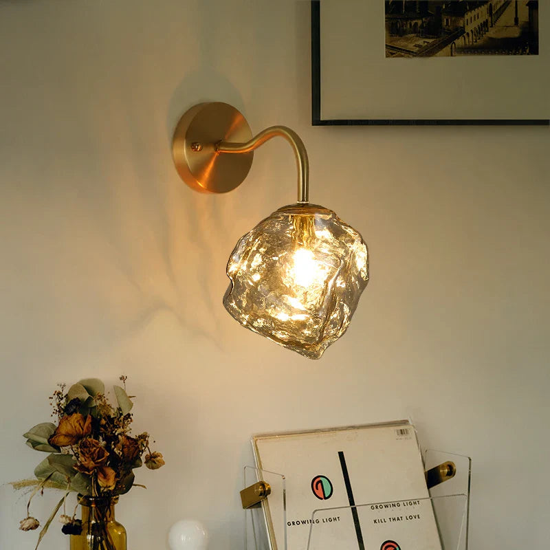 Afralia™ Grey Glass LED Wall Lamp for Home Decor and Lighting