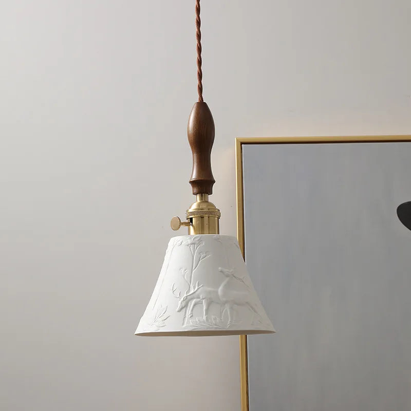 Afralia™ Ceramic LED Pendant Light Fixture Modern Hanging Lamp for Home Decor