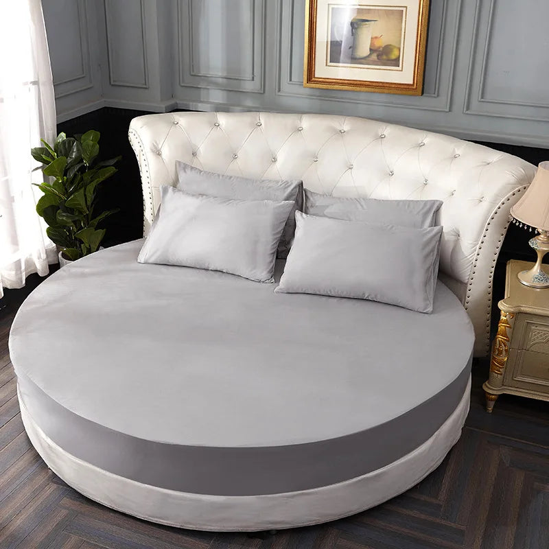 Afralia™ Round Cotton Fitted Sheet Set