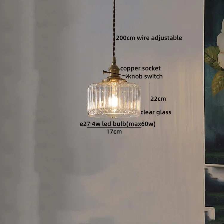 Afralia™ Clear Glass LED Pendant Light | Nordic Hanging Chandelier for Kitchen, Living Room