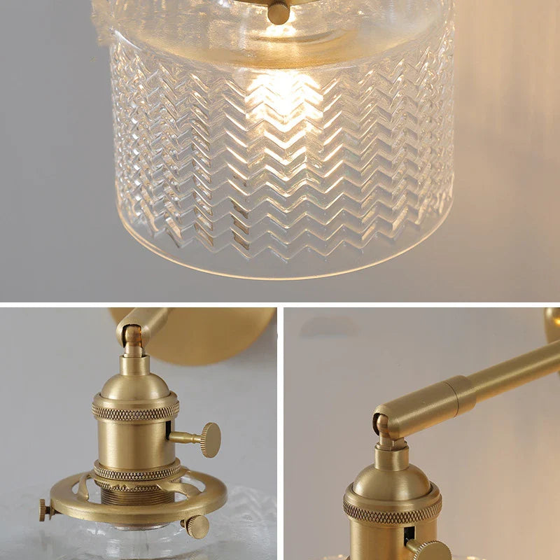 Afralia™ Green Glass LED Wall Light with Pull Chain Switch - Modern Nordic Design