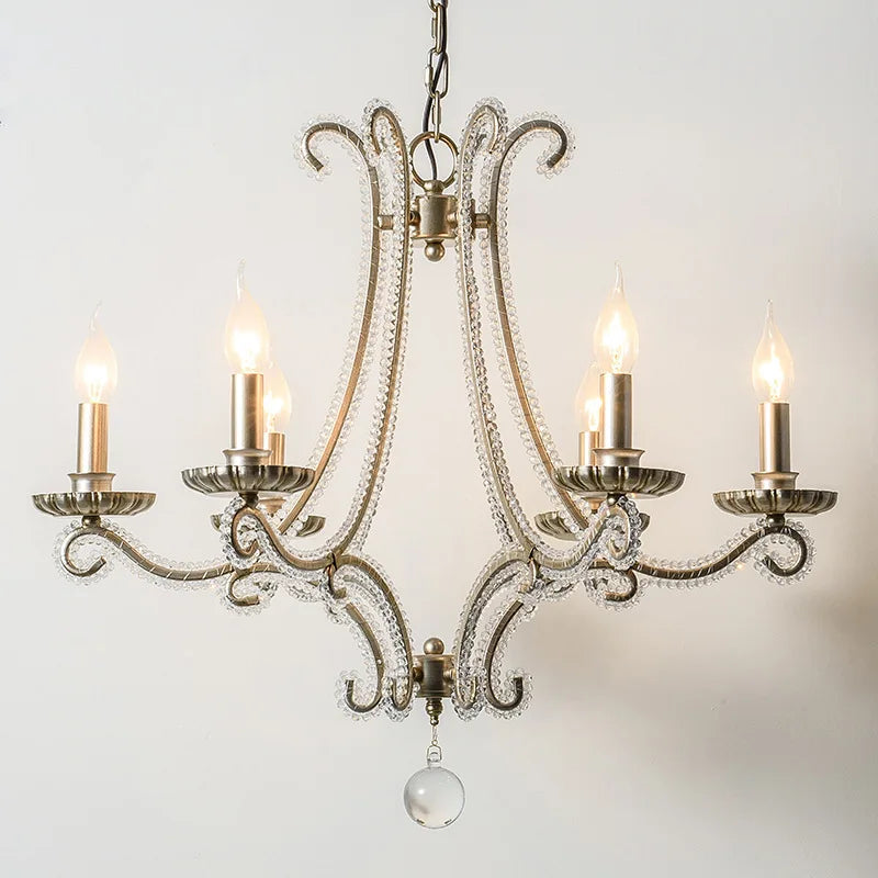 Afralia™ Crystal LED Chandelier: French Living Room Retro E14 Pendant Light for Home Decor