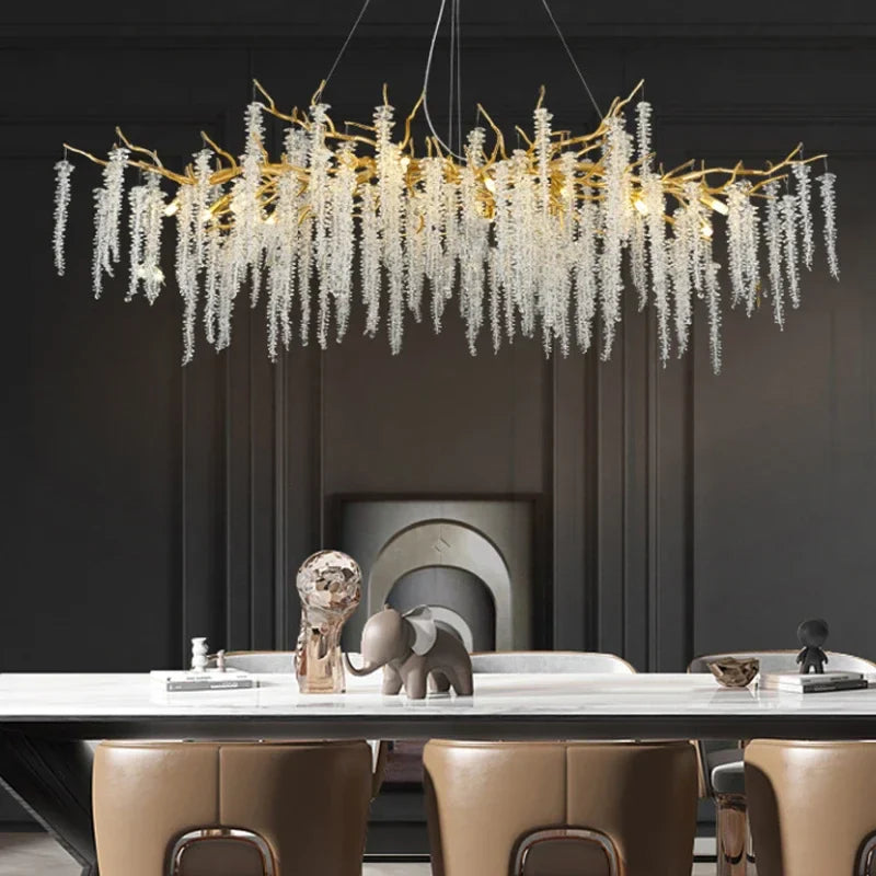 Afralia™ Crystal Chandeliers: Luxury LED Ceiling Pendant Lamps for Home Villa Living Room.
