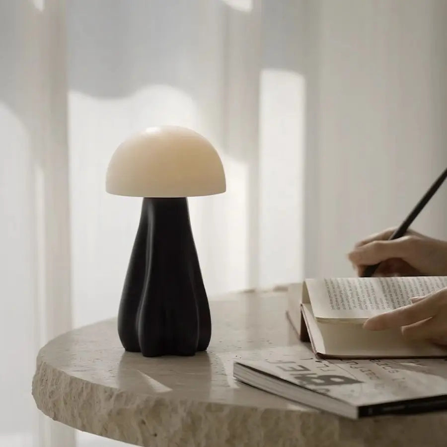 Afralia™ Marble Mushroom Desk Lamp - Antique Night Light for Prosperous Ambiance