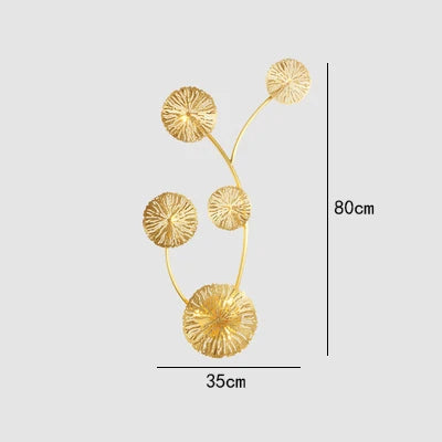 Afralia™ Gold Flower Copper Frame Wall Sconce for Hotel Dining Room Lighting