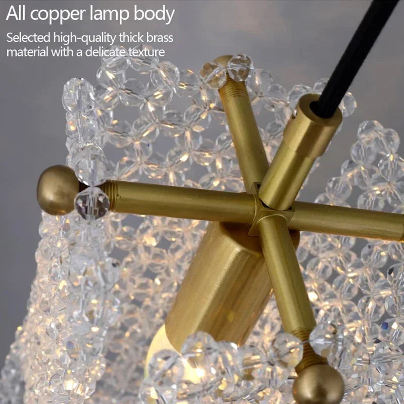 Afralia™ Crystal Tassel Pendant Lamp - Luxury Bedroom and Restaurant Table Light