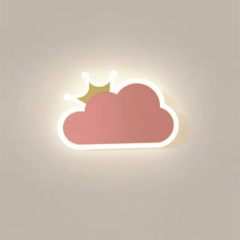 Afralia™ Kids Cloud Crown Wall Lamp - Nordic Style Bedroom Bedside Light