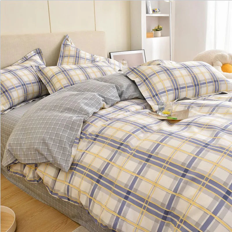 Afralia™ Floral Cotton King Size Bedding Set: Duvet Cover, Bed Sheets, Quilt Cover, Pillowcase