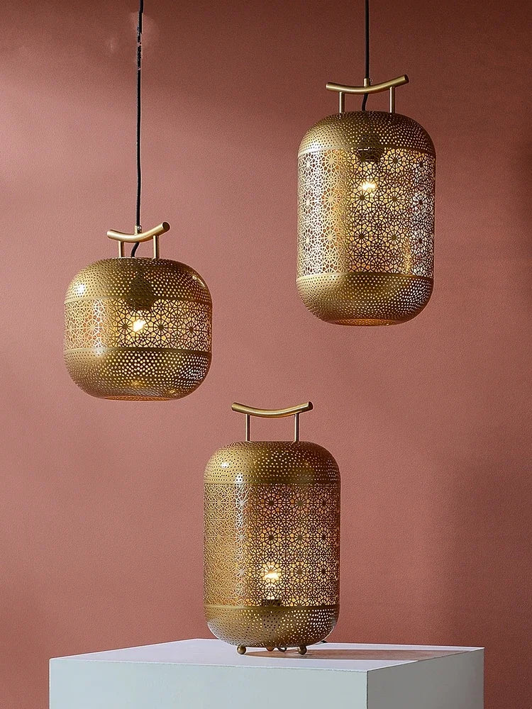 Afralia™ Chinese Zen Art Birdcage Pendant Light for Restaurant Tea Room