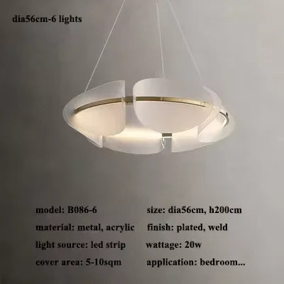 Afralia™ Nordic Leaf Chandelier: Modern Acrylic Ring Light for Living & Dining Room