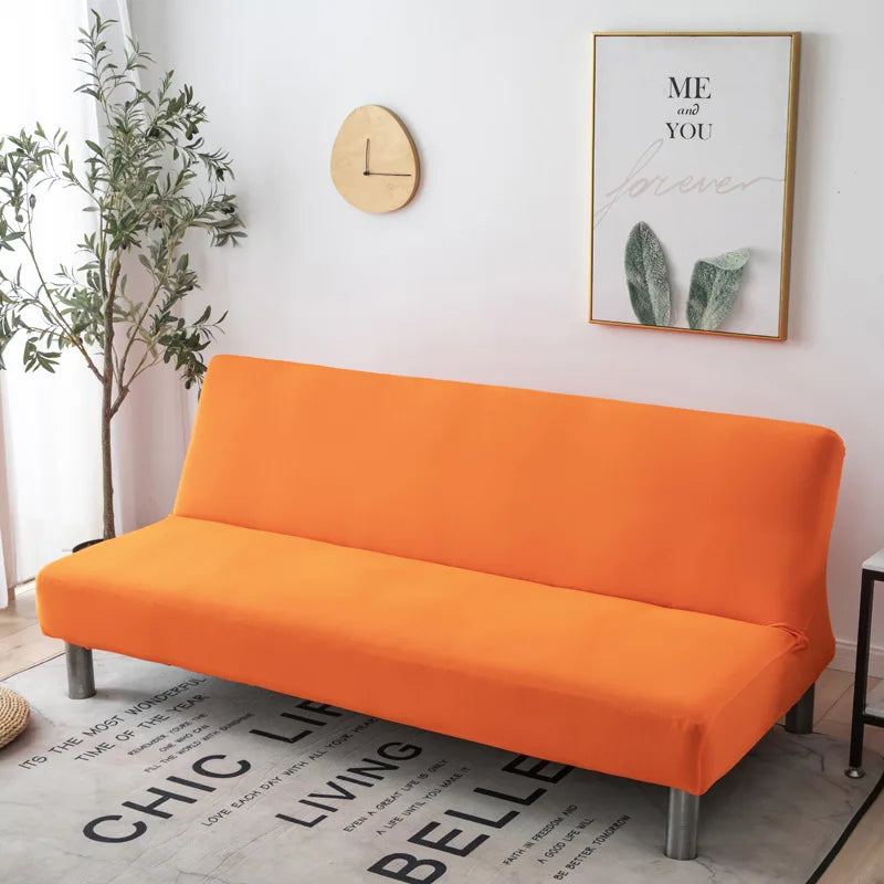 Afralia™ Solid Color Elastic Sofa Bed Cover Stretch Removable Washable Slipcover