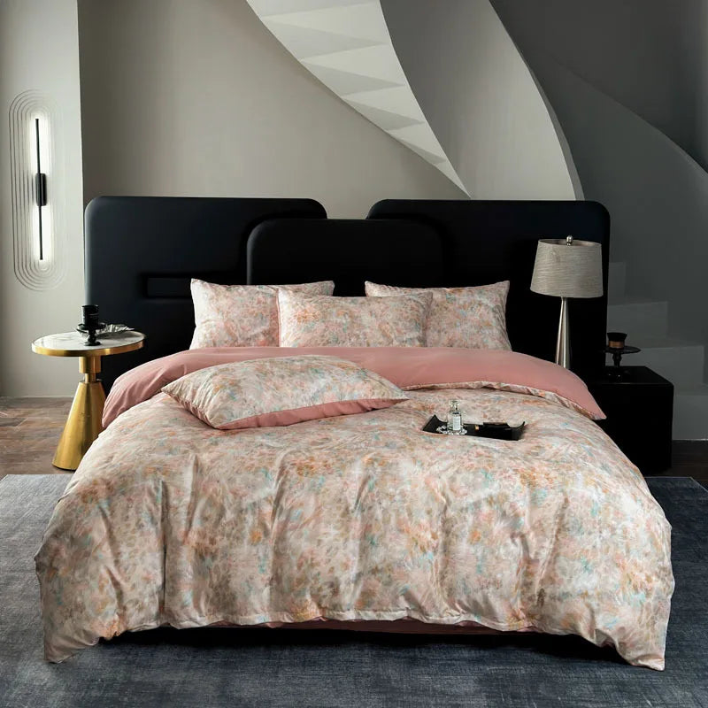 Afralia™ Silky Bedding Set with Digital Print for King Queen Bed - 4 Piece Set