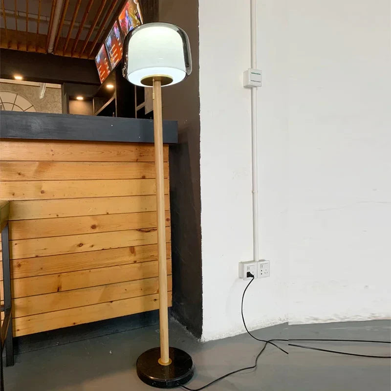 Afralia™ Glass Floor Lamp: Simple Nordic Sofa Atmosphere with Decorative Lighting for Living Room