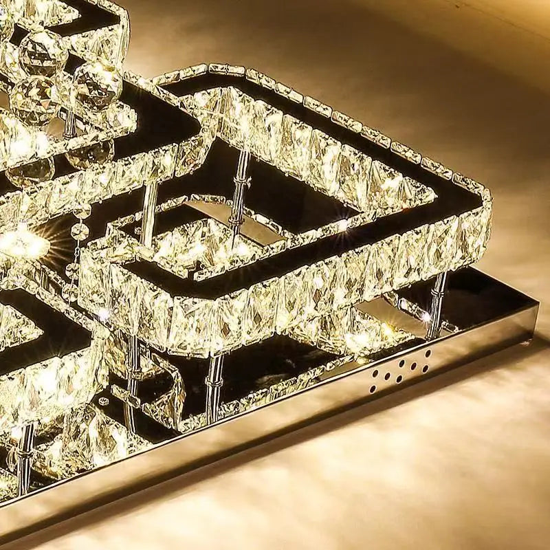 Afralia™ Crystal LED Chandelier: Modern Luxury Ceiling Lamp with Remote Control