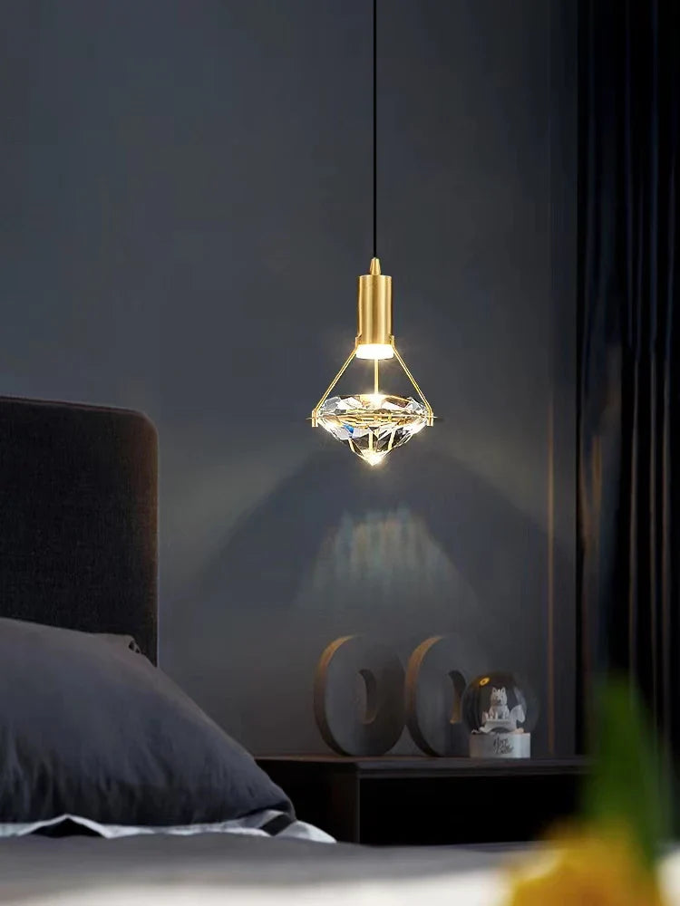 Afralia™ Diamond Crystal Pendant Lights for Luxe Decor in Restaurant, Bedroom, or Salon