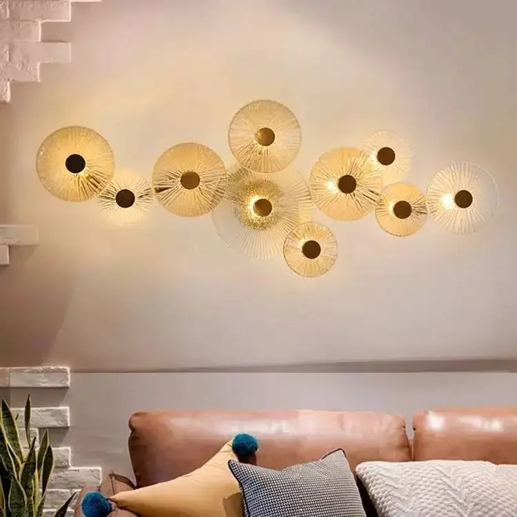 Afralia™ Round Glass Metal Wall Sconce Light for Bedroom Decoration