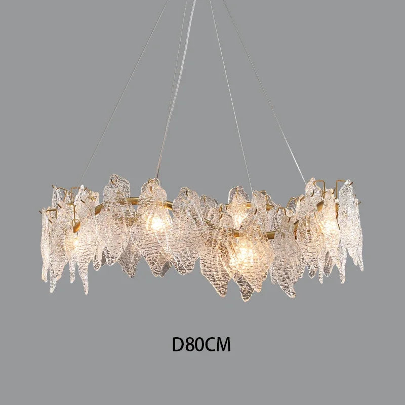 Afralia™ Wavy Gold Crystal Chandelier LED Pendant Light for Nordic Home Decor